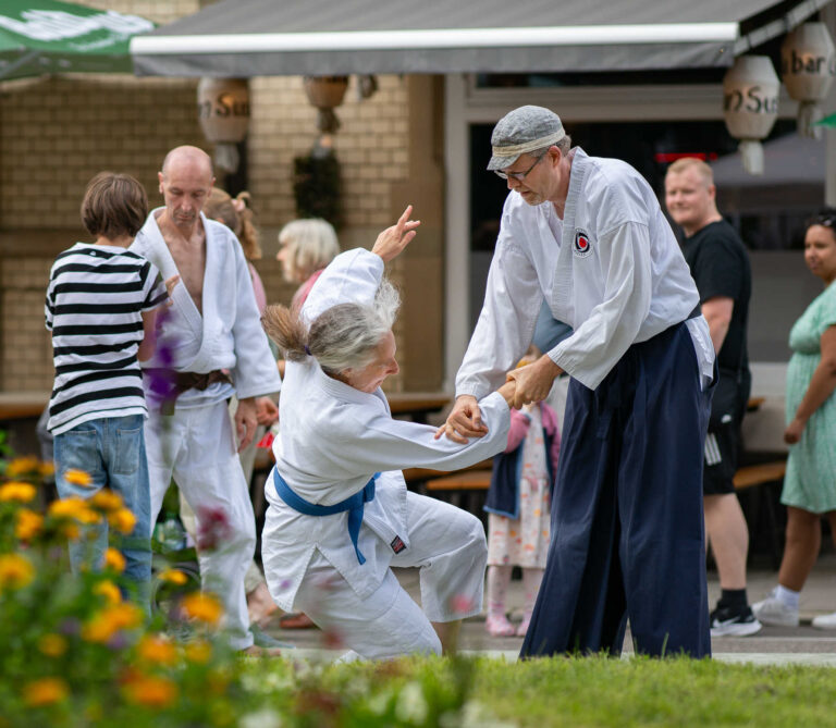 Aikido beim Degerlocher Sommer mit vielen Zuschauern